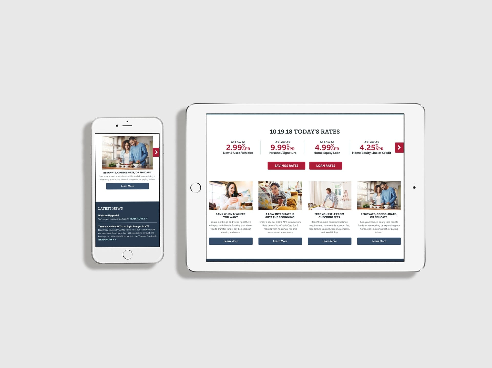 MACCU home page scrolled